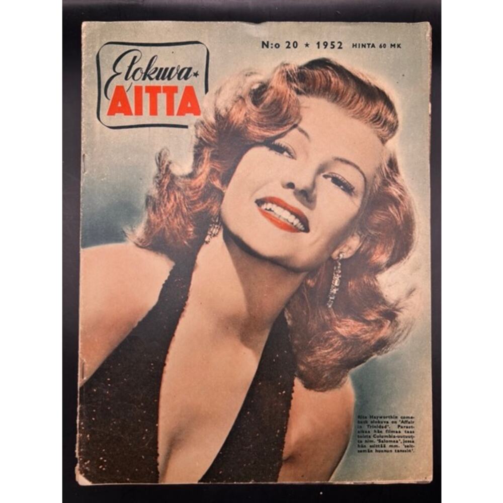 RARE 1952 Finnish Rita Hayworth Magazine Joan Collins, Gilda, Blood and Sand